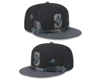 MLB Seattle Mariners New Era Black Graphite Planetary 2023 9FIFTY Snapback Hat 2023