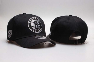 NBA Brooklyn Nets New Era Sidepatch Curved Brim 9TWENTY Adjustable Cap Black 5005