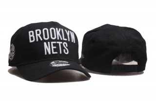 NBA Brooklyn Nets New Era Wordmark Sidepatch Curved Brim 9FIFTY Snapback Cap Black 5006