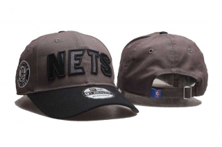 NBA Brooklyn Nets New Era Wordmark Sidepatch Curved Brim 9TWENTY Adjustable Cap Graphite Black 5007