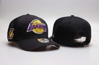 NBA Los Angeles Lakers New Era Sidepatch Curved Brim 9TWENTY Adjustable Cap Black 5008