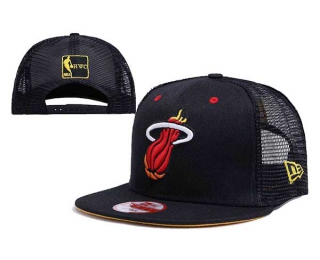 NBA Miami Heat New Era Hardwood Classics Back Patch Trucker Mesh 9FIFTY Snapback Cap Black 5010