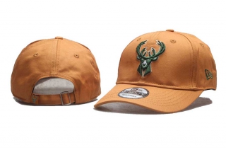 NBA Milwaukee Bucks New Era Curved Brim 9TWENTY Adjustable Cap Khaki 5004