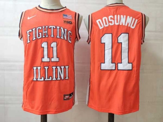 Men's NCAA College Illinois Fighting Illini #11 Ayo Dosunmu Basketball Nike Stitched Jersey Orange