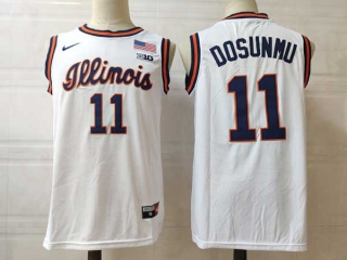 Men's NCAA College Illinois Fighting Illini #11 Ayo Dosunmu Basketball Nike Stitched Jersey White