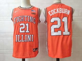 Men's NCAA College Illinois Fighting Illini #21 Kofi Cockburn Basketball Nike Stitched Jersey Orange