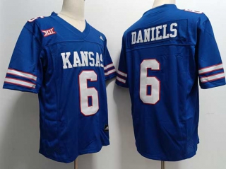 Men's NCAA College Kansas Jayhawks #6 Jalon Daniels Football Nike Stitched Jersey Royal