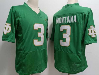 Men's NCAA College Notre Dame Fighting Irish #3 Joe Montana Football Under Armour Stitched Jersey Green (2)