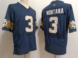 Men's NCAA College Notre Dame Fighting Irish #3 Joe Montana Football Under Armour Stitched Jersey Navy (3)