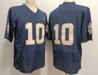 Men's NCAA College Notre Dame Fighting Irish #10 Sam Hartman Football Under Armour Stitched Jersey Navy (1)