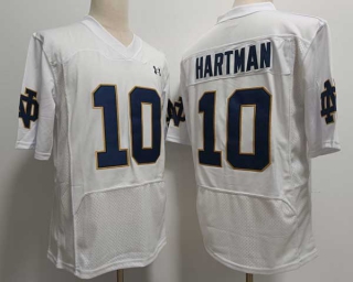 Men's NCAA College Notre Dame Fighting Irish #10 Sam Hartman Football Under Armour Stitched Jersey White (2)