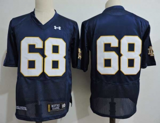 Men's NCAA College Notre Dame Fighting Irish #68 Michael Carmody Football Under Armour Stitched Jersey Navy