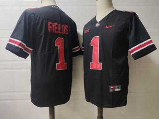 Men's NCAA College Ohio State Buckeyes #1 Justin Fields Football Nike Stitched Jersey Black (1)