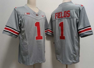 Men's NCAA College Ohio State Buckeyes #1 Justin Fields Football Nike Stitched Jersey Gray