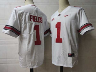 Men's NCAA College Ohio State Buckeyes #1 Justin Fields Football Nike Stitched Jersey White