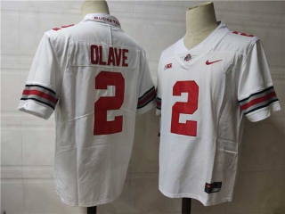 Men's NCAA College Ohio State Buckeyes #2 Chris Olave Football Nike Stitched Jersey White