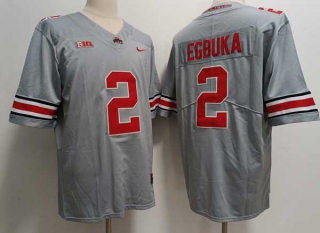 Men's NCAA College Ohio State Buckeyes #2 Emeka Egbuka Football Nike Stitched Jersey Gray