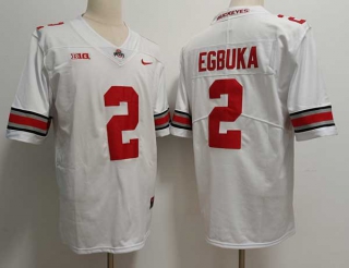 Men's NCAA College Ohio State Buckeyes #2 Emeka Egbuka Football Nike Stitched Jersey White