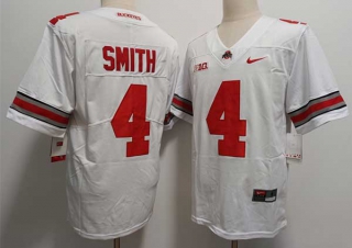 Men's NCAA College Ohio State Buckeyes #4 Jeremiah Smith Football Nike Stitched Jersey White