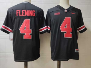 Men's NCAA College Ohio State Buckeyes #4 Julian Fleming Football Nike Stitched Jersey Black