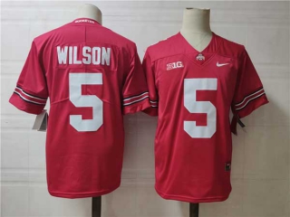 Men's NCAA College Ohio State Buckeyes #5 Garrett Wilson Football Nike Stitched Jersey Red