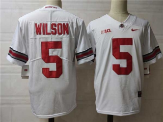 Men's NCAA College Ohio State Buckeyes #5 Garrett Wilson Football Nike Stitched Jersey White