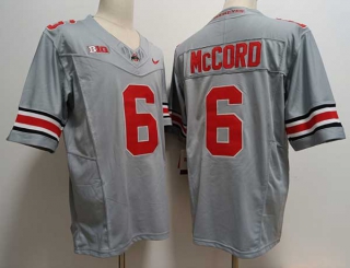 Men's NCAA College Ohio State Buckeyes #6 Kyle McCord Football Nike Stitched Jersey Gray