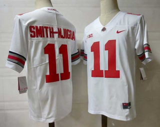 Men's NCAA College Ohio State Buckeyes #11 Jaxon Smith-Njigba Football Nike Stitched Jersey White