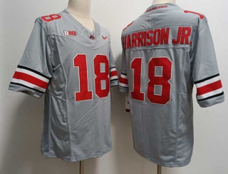 Men's NCAA College Ohio State Buckeyes #18 Marvin Harrison Jr. Football Nike Stitched Jersey Gray