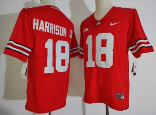 Men's NCAA College Ohio State Buckeyes #18 Marvin Harrison Jr. Football Nike Stitched Jersey Red (1)