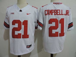 Men's NCAA College Ohio State Buckeyes #21 Parris Campbell Football Nike Stitched Jersey White