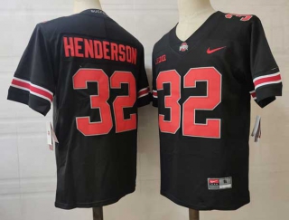 Men's NCAA College Ohio State Buckeyes #32 TreVeyon Henderson Football Nike Stitched Jersey Black (1)