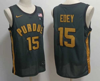 Men's NCAA College Purdue Boilermakers #15 Zach Edey Basketball Nike Stitched Jersey Black