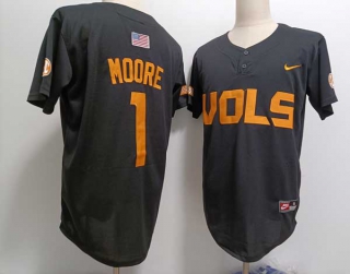 Men's NCAA College Tennessee Volunteers #1 Christian Moore Baseball Nike Stitched Jersey Black