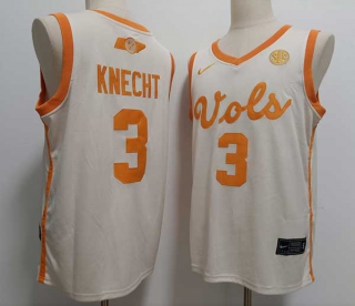 Men's NCAA College Tennessee Volunteers #3 Dalton Knecht Basketball Nike Stitched Jersey White