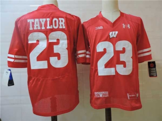 Men's NCAA College Wisconsin Badgers #23 Jonathan Taylor Football Under Armour Stitched Jersey Red