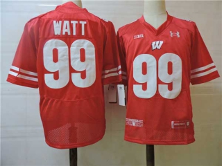 Men's NCAA College Wisconsin Badgers #99 J.J. Watt Football Under Armour Stitched Jersey Red