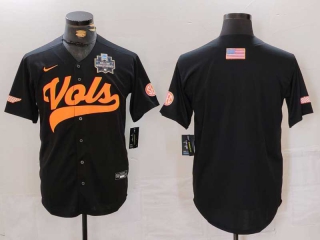 Men's NCAA College Tennessee Volunteers Blank Nike Baseball Stitched Jersey Black (2)