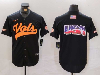 Men's NCAA College Tennessee Volunteers Blank Nike Baseball Stitched Jersey Black (3)