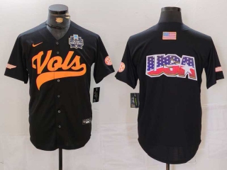 Men's NCAA College Tennessee Volunteers Blank Nike Baseball Stitched Jersey Black (4)