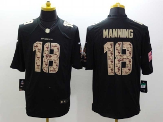 Men's NFL Denver Broncos #18 Peyton Manning Nike Black Salute To Service Stitched Jersey