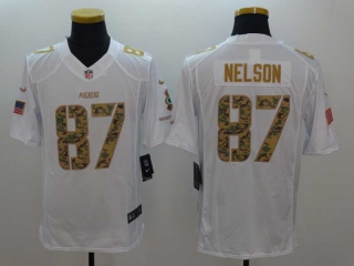 Men's NFL Green Bay Packers #87 Jordy Nelson White Camo Salute To Service Limited Stitched Jersey