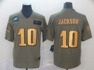 Men's NFL Philadelphia Eagles #10 DeSean Jackson Salute to Service Nike Olive Gold Stitched Jersey