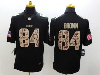 Men's NFL Pittsburgh Steelers #84 Antonio Brown Black Camo Salute To Service Limited Stitched Jersey