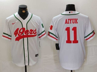 Men's NFL San Francisco 49ers #11 Brandon Aiyuk White Mexico Cool Base Stitched Nike Baseball Jersey