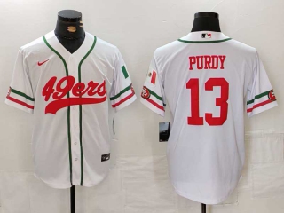 Men's NFL San Francisco 49ers #13 Brock Purdy White Mexico Cool Base Stitched Nike Baseball Jersey