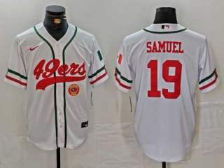 Men's NFL San Francisco 49ers #19 Deebo Samuel White Logo Mexico Cool Base Stitched Nike Baseball Jersey