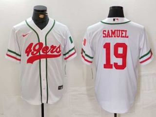 Men's NFL San Francisco 49ers #19 Deebo Samuel White Mexico Cool Base Stitched Nike Baseball Jersey