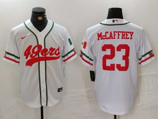 Men's NFL San Francisco 49ers #23 Christian McCaffrey White Mexico Cool Base Stitched Nike Baseball Jersey