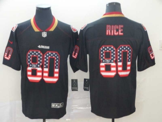 Men's NFL San Francisco 49ers #80 Jerry Rice Black USA Flag Nike Football Stitched Jersey